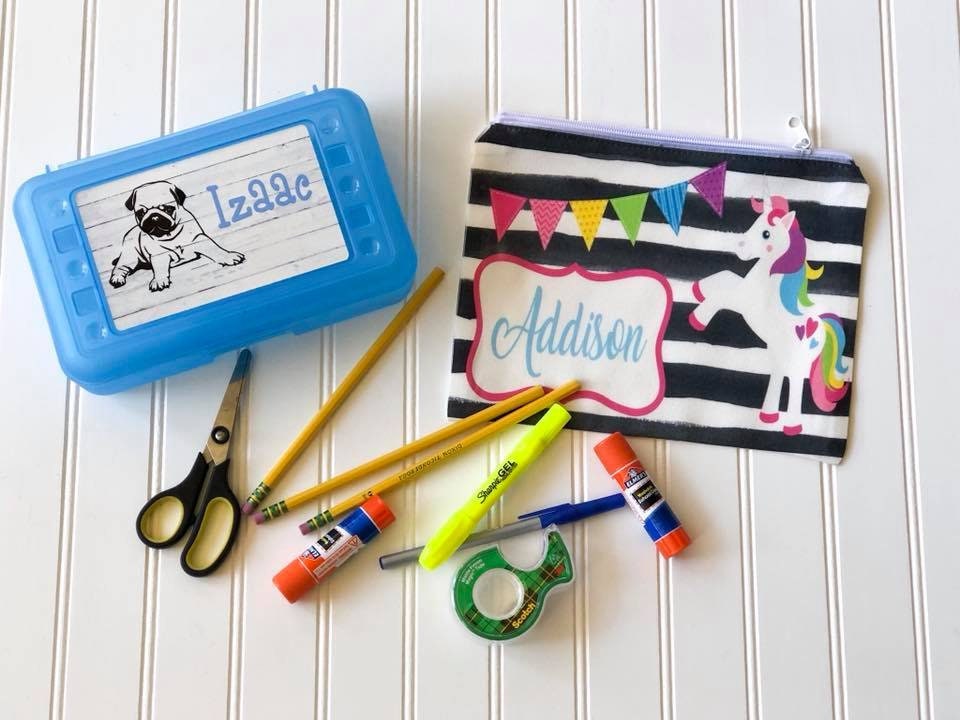 Personalized Pencil Box - Back to School - School Supplies - Custom Pencil Bag