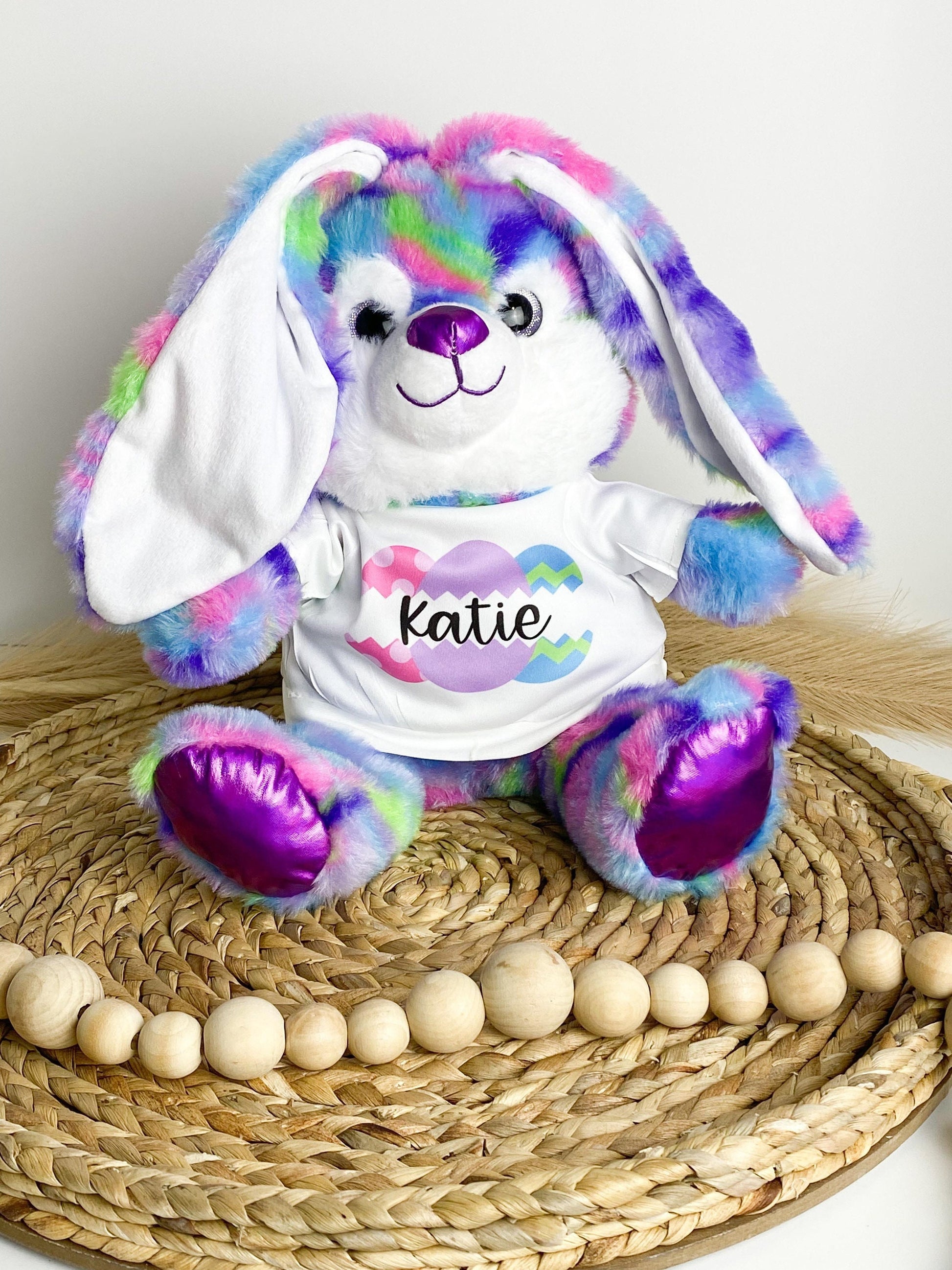 Personalized Easter Bunny, Easter Gift for Kids, Easter Basket, Custom Stuffed Bunny