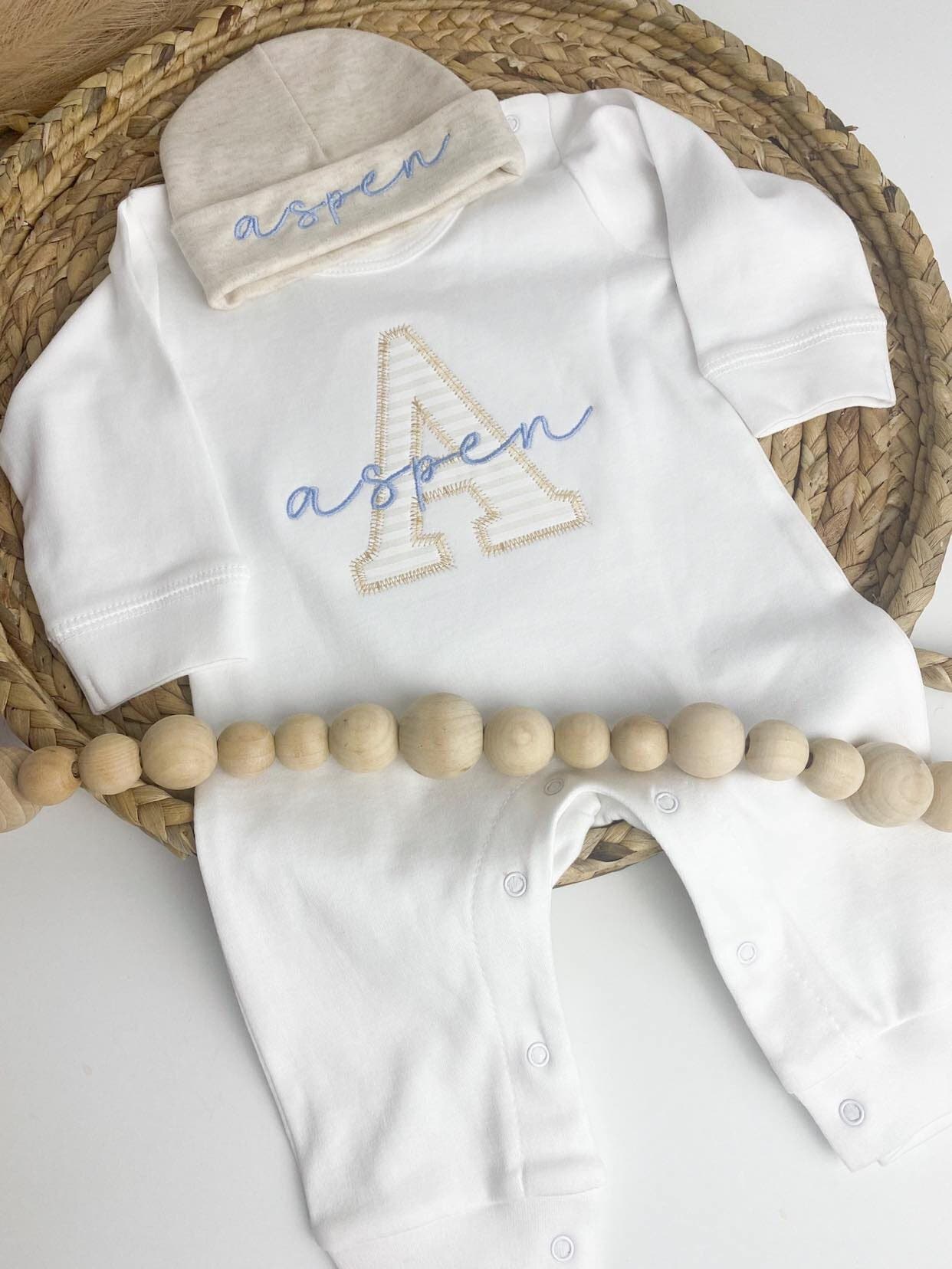 Baby Boy Coming Home Outfit, Personalized Romper, Newborn Pictures, Hospital Outfit