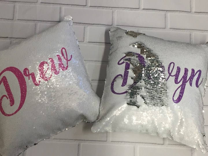 Custom Mermaid Sequin Pillow Cover, Gymnastics Pillow Cover, Hidden Message Pillow cover, Birthday Pillow Cover