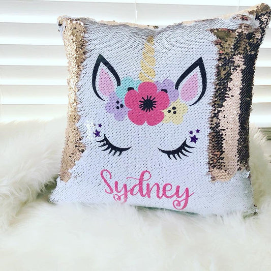 Personalized Llama Sequin Pillow Cover - Llama Custom Reversible Sequin Pillow Cover - Hidden Message Pillow cover - Birthday Pillo