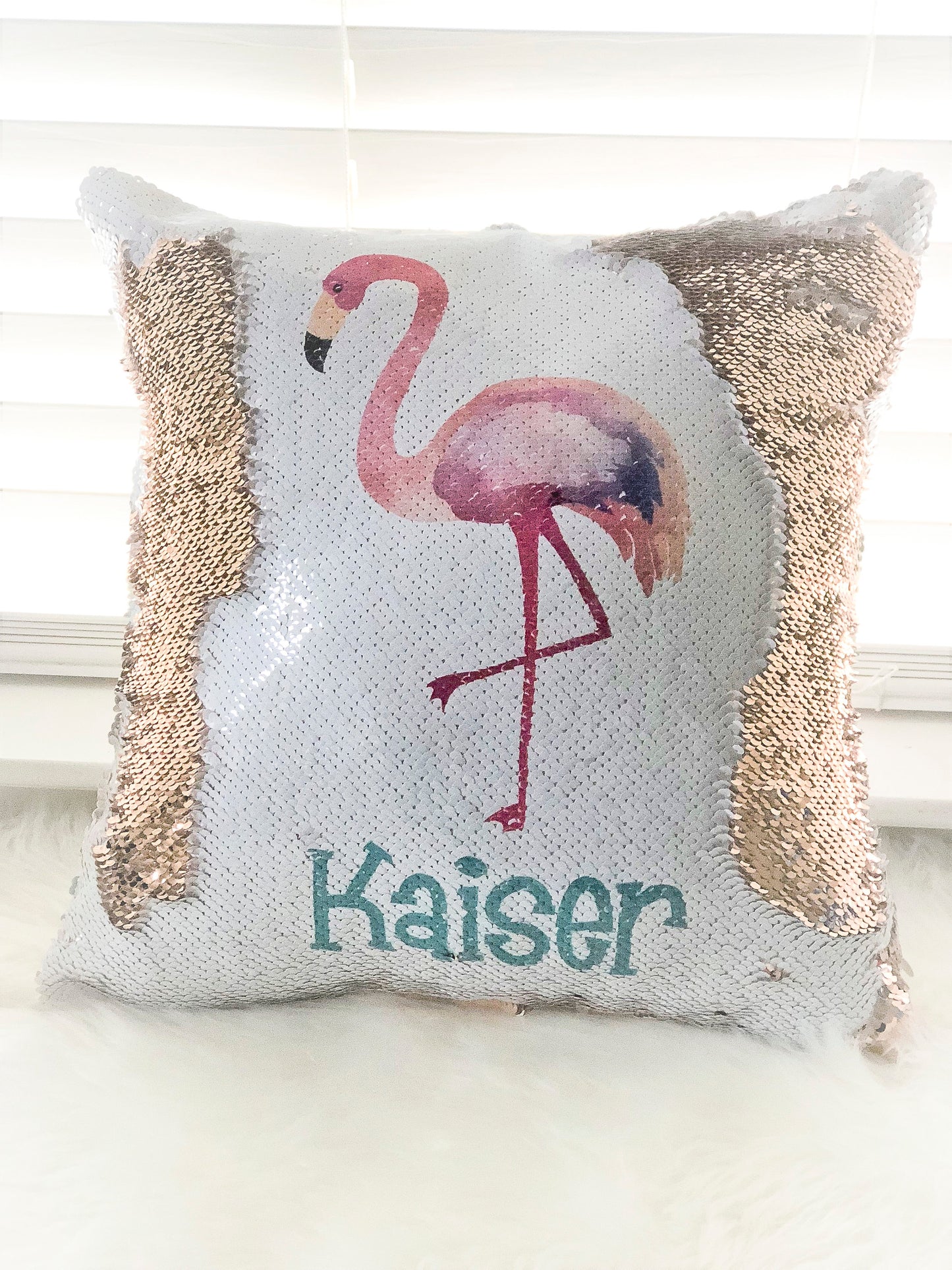 Personalized Cat Face Sequin Pillow, Birthday Pillow Cover, Flip Sequin Pillow