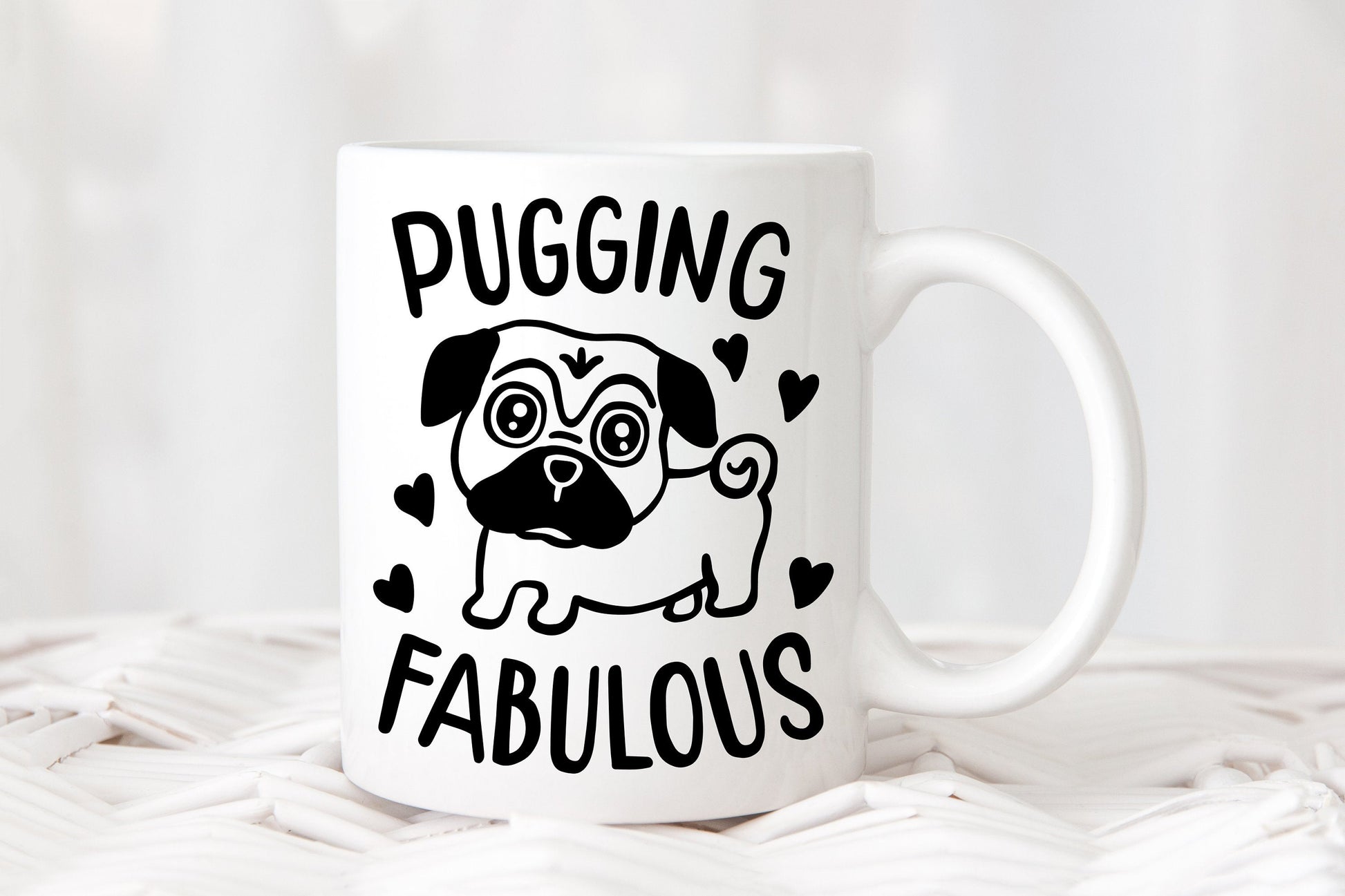 Pug Coffee Mug - Pugging Fabulous - Funny Coffee Mug - Custom Coffee Mug - Dog Loving Coffee Mug