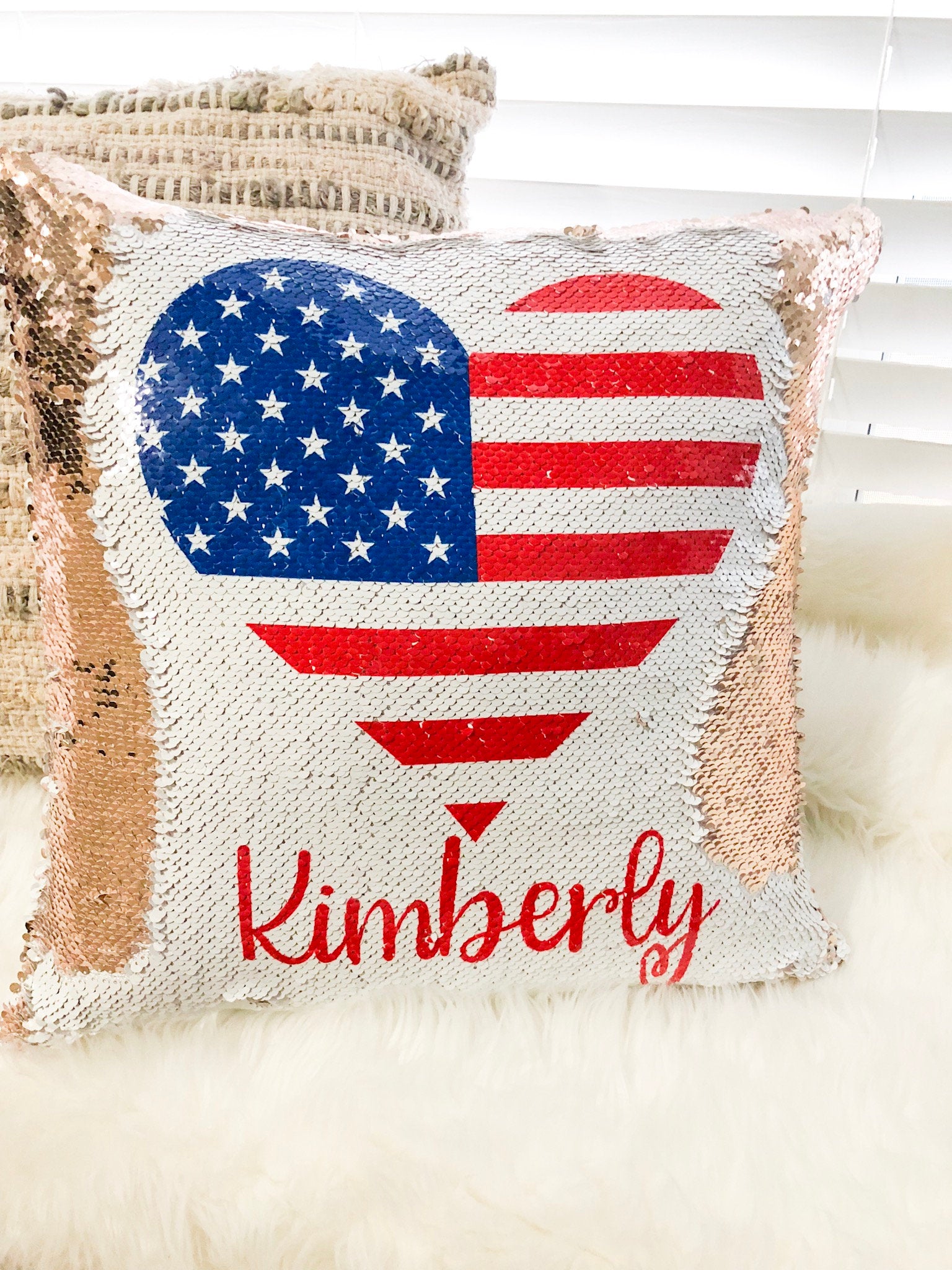 Personalized Cheerleader Sequin Pillow Cover - Custom Reversible Sequin Pillow Cover - Christmas Gift for Her - Birthday Pillow Cover