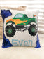 Custom Boy Monster Truck Sequin Pillow Cover, Custom Boy Sequin Pillow Cover , Construction Reversible Sequin Pillow, Birthday Pillow Cover