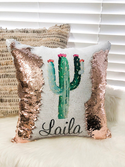 Catcus Decor Personalized, Hidden Message Pillow cover, Birthday Pillow Cover