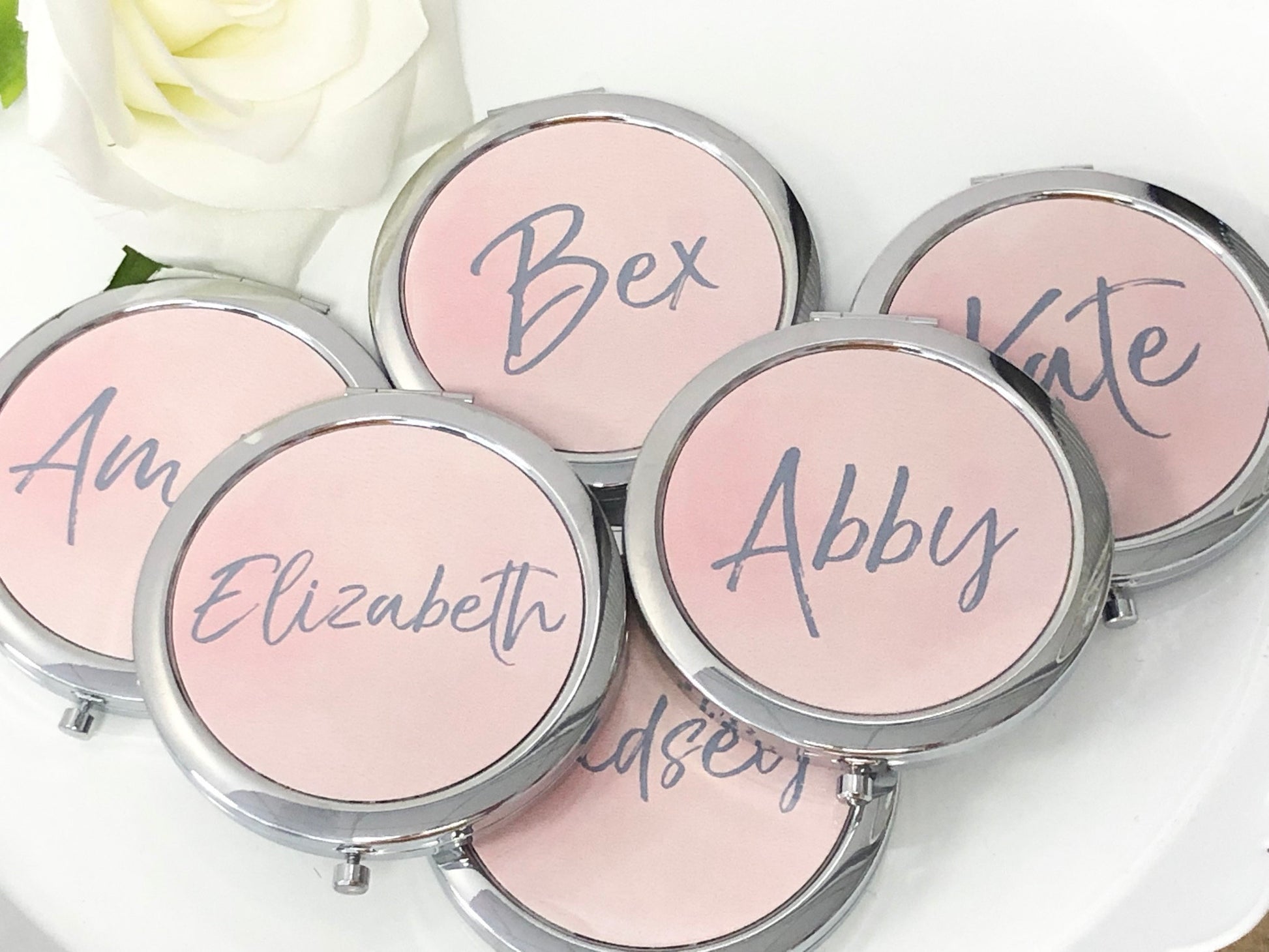 Personalized Bridesmaid Gifts - Bachlorette Party Gifts - Personalized Compact Mirror - Bridal Party Gifts