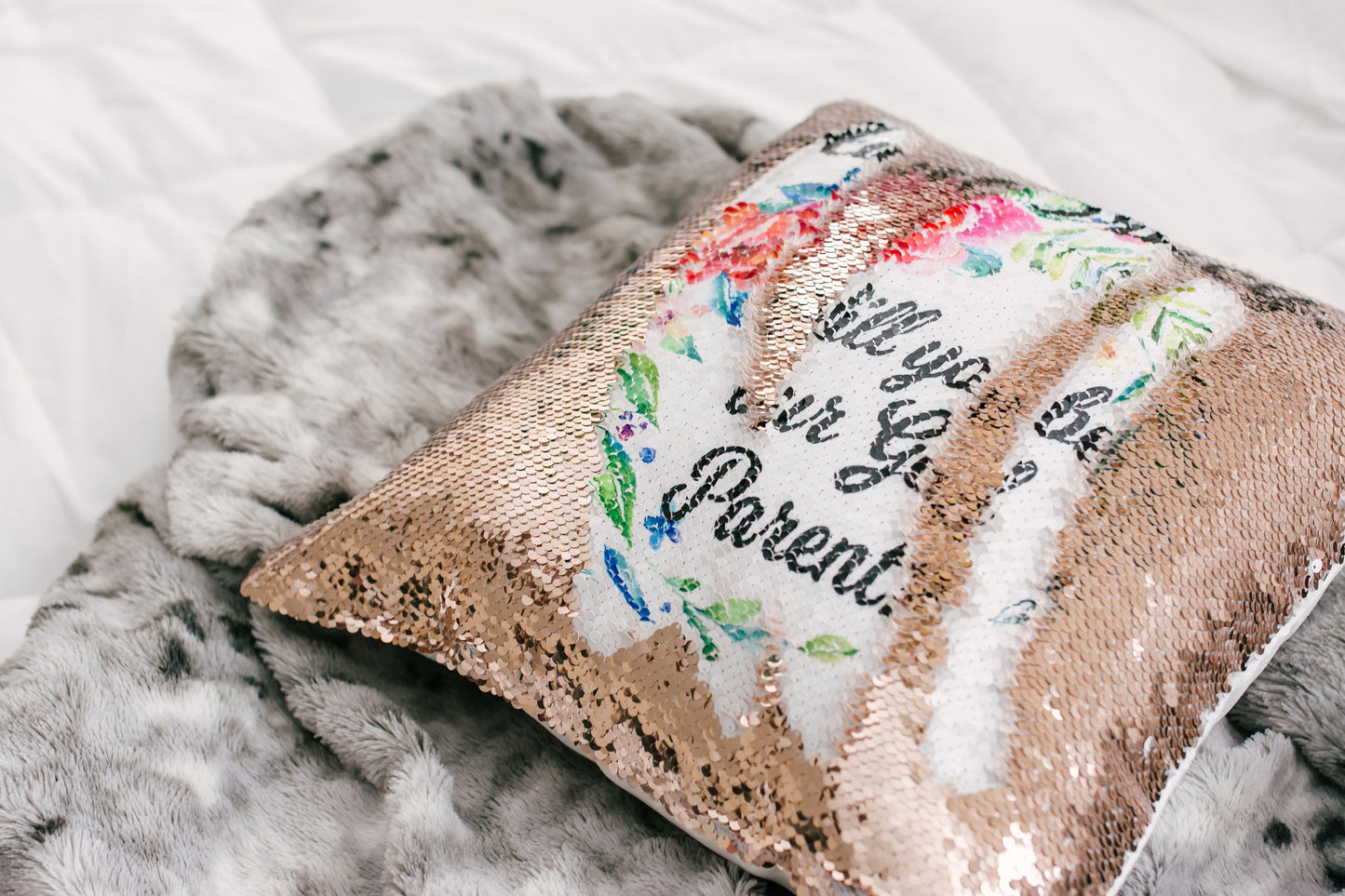 Godparent Proposal - Godparent Gift - Personalized Sequin Pillow - Custom Flip Pillow