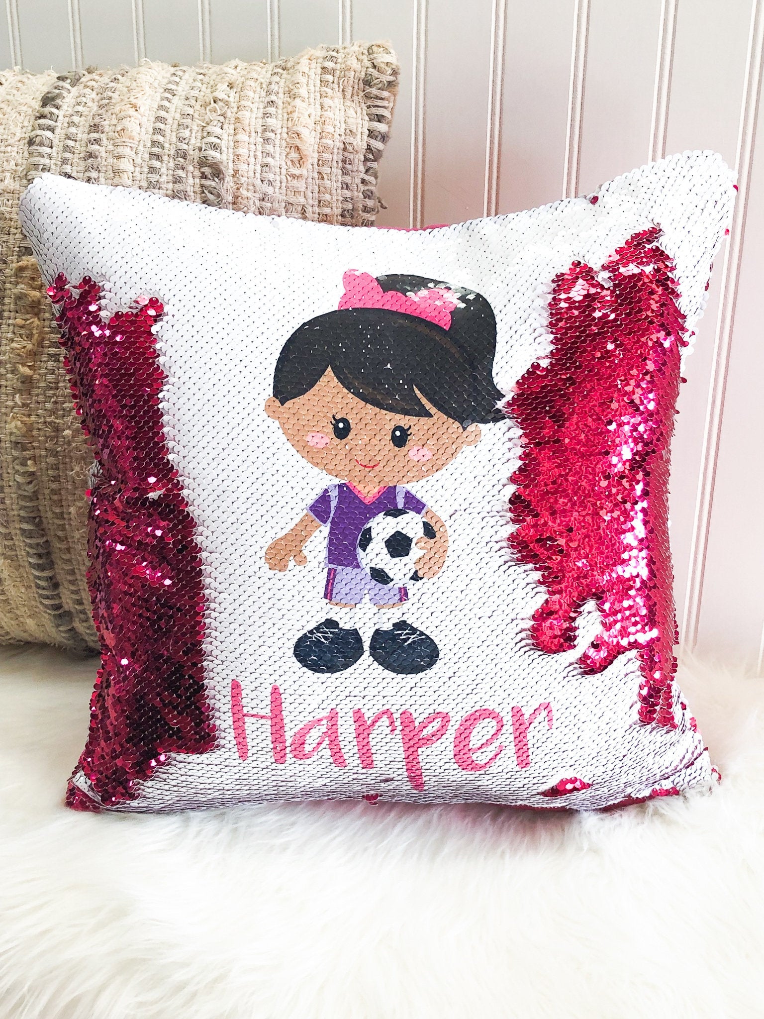 Leopard Print Gift, Custom Sequin Pillow, Personalized Pillow,