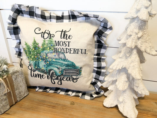 Christmas Pillowcase, Pillow Cover, Rustic Christmas,