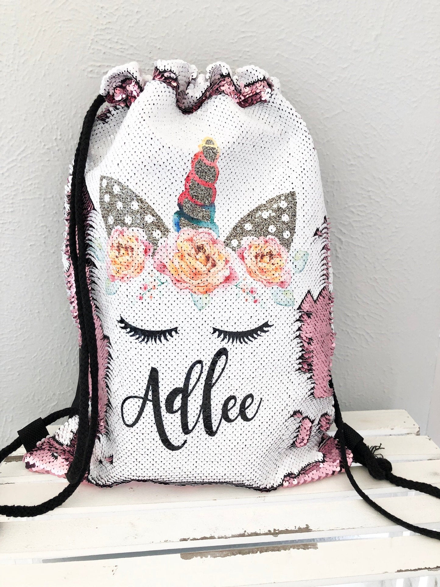 Personalized Drawstring Bag, Unicorn Backpack, Christmas Gifts for Sister,