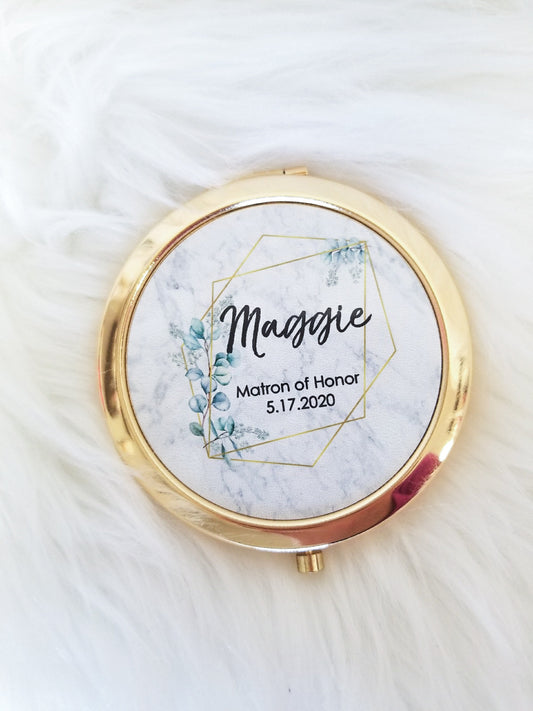 Bridesmaid Gift, Pocket Mirror, Personalized Compact Mirror