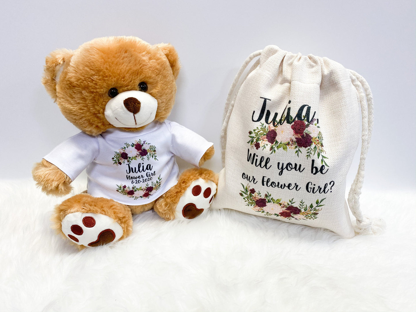 Gift for Flower Girl, Personalized Flower Girl Proposal, Teddy Bear