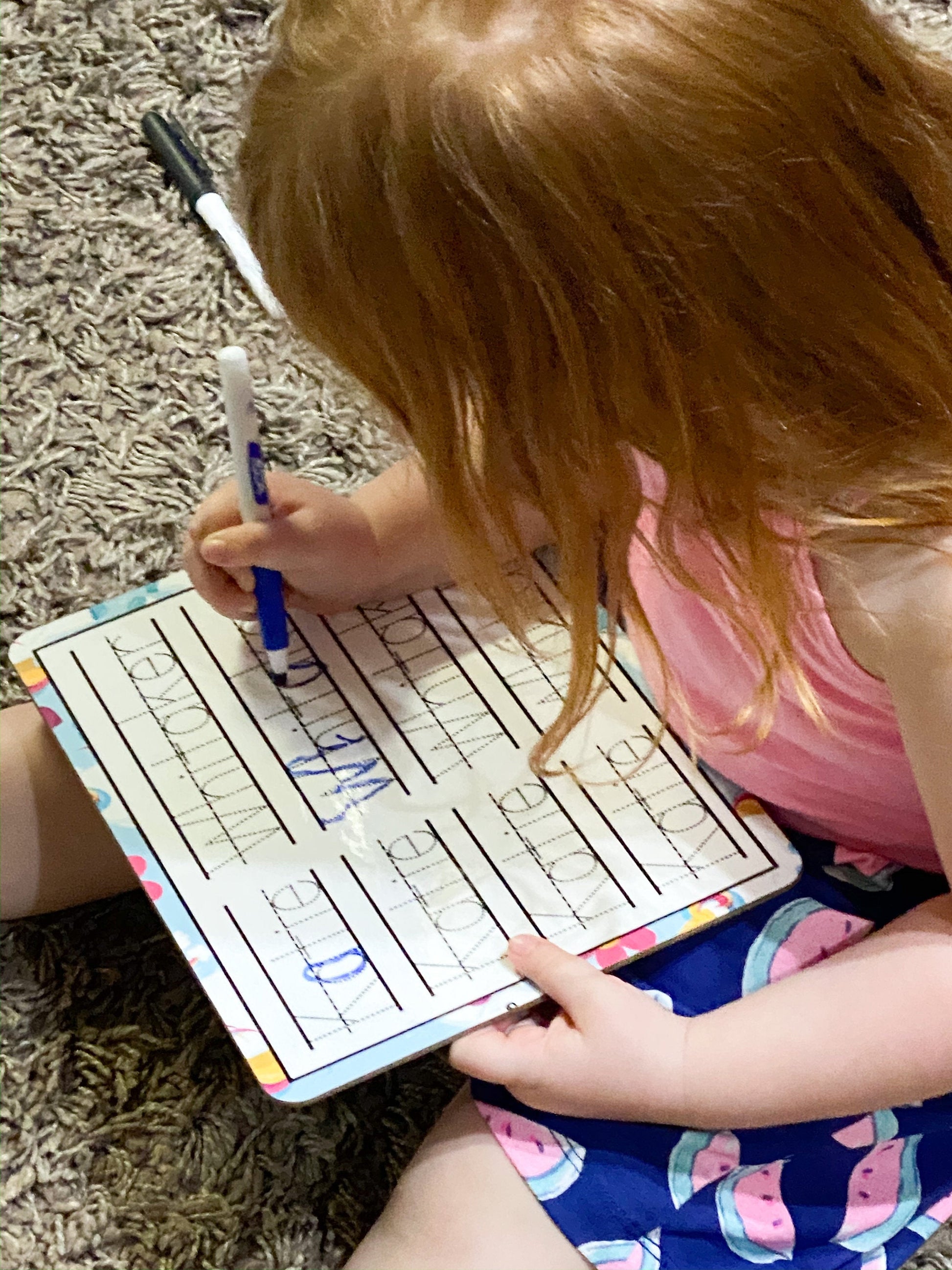 Personalized Handwriting Tracing Dry Erase Board, Preschooler handwriting practice board