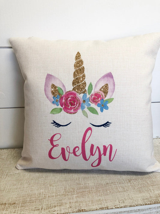 Personalized Pillow, Christmas Gift for Girl, Unicorn Gift, Gift for Granddaughter