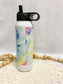 30oz Personalized Water Bottle for Kids, Tye Dye Water Bottle, Waterbottle with Straw